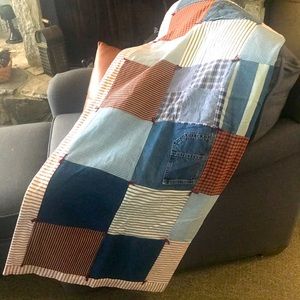 100% COTTON NEW HANDMADE CRIB QUILT OR THROW